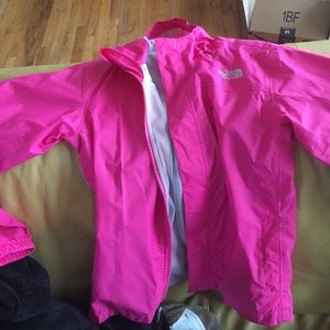 north face pink rain jacket
